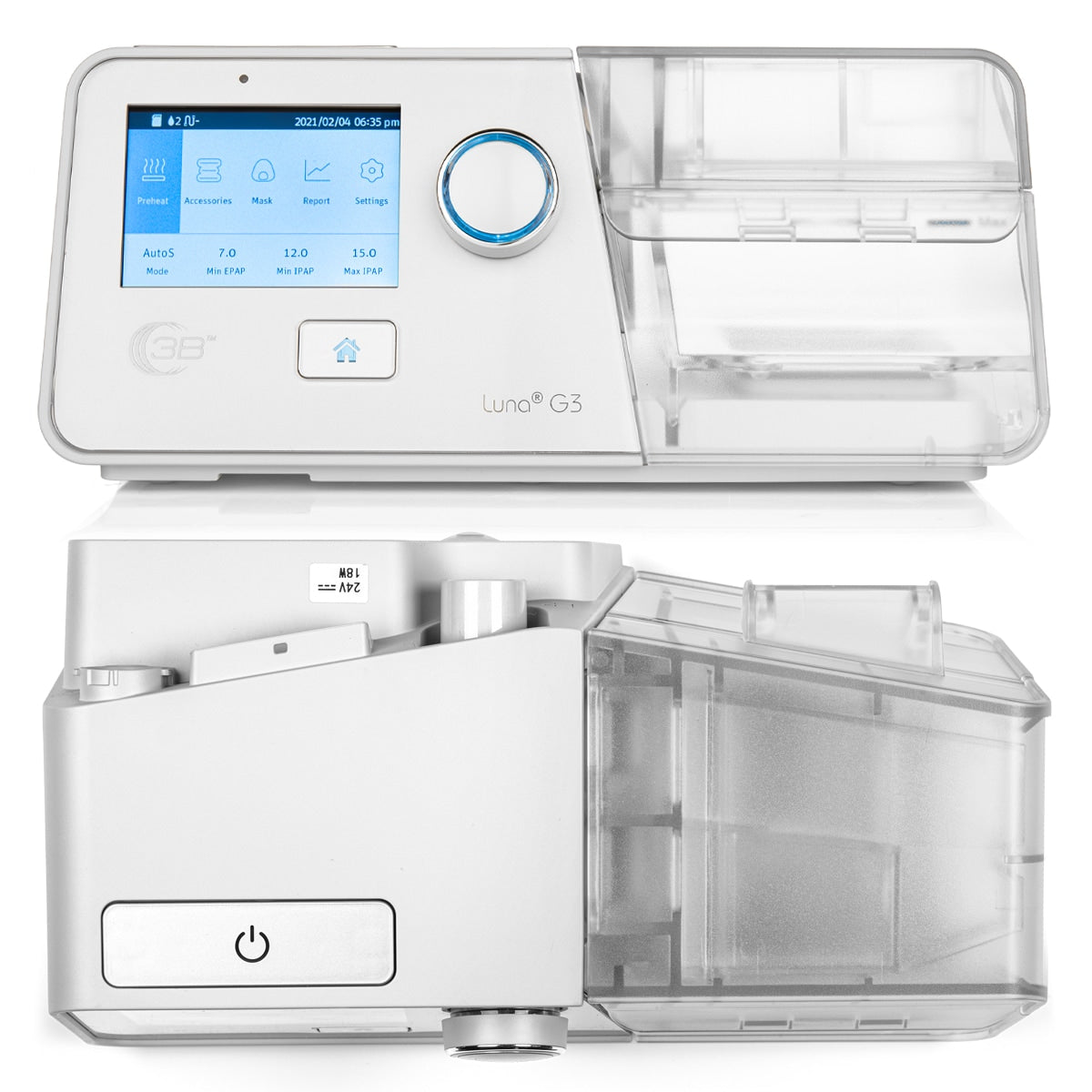 Luna G3 BPAP S/T 30VT+Integrated heated tubing + WiFi module for complex sleep apnea, central sleep apnea or mixed (obstructive and central) sleep apnea